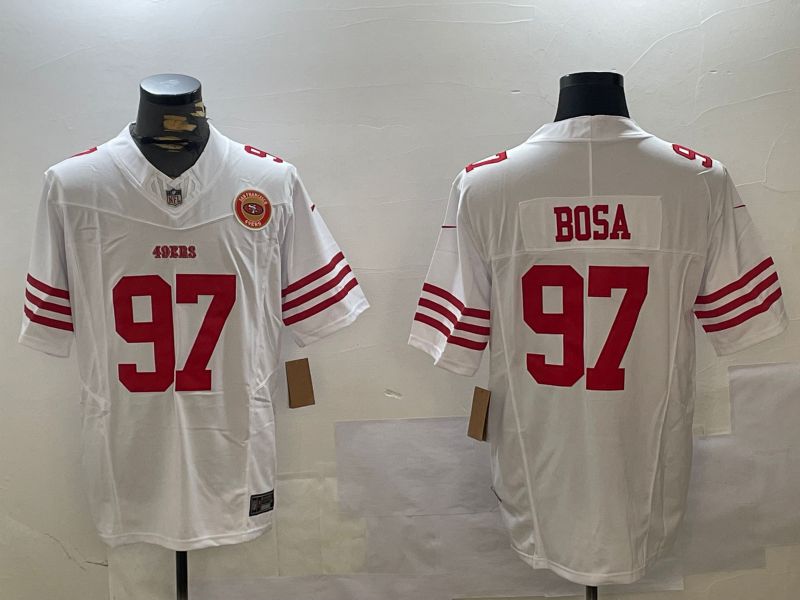 Men San Francisco 49ers #97 Bosa White three generations 2024 Nike Limited NFL Jersey style 5->->